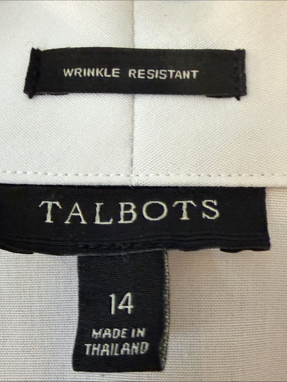 Talbots White Button-Front Blouse with Camp Collar - Picture 3 of 6